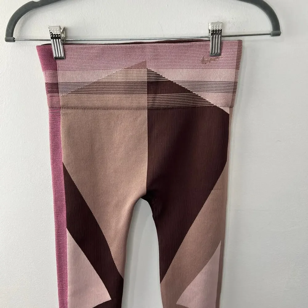 NIKE Pink Sculpt Icon Clash High Rise Seamless Training Tights Leggings Size M